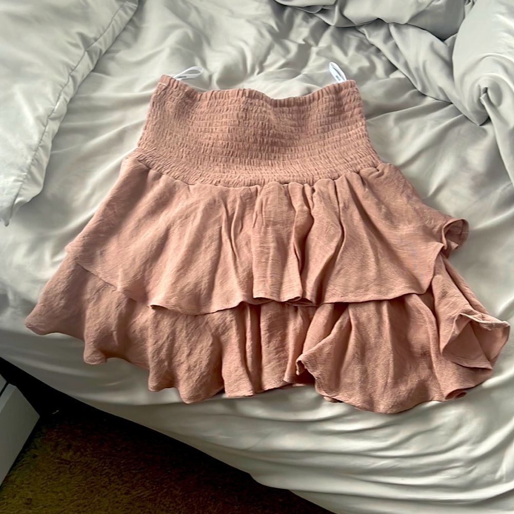 Pink high rise skirt from shein.
